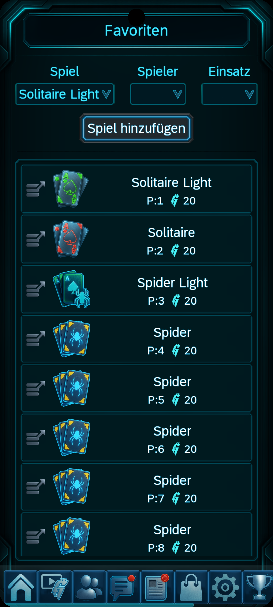 Lege deine Favoriten fest