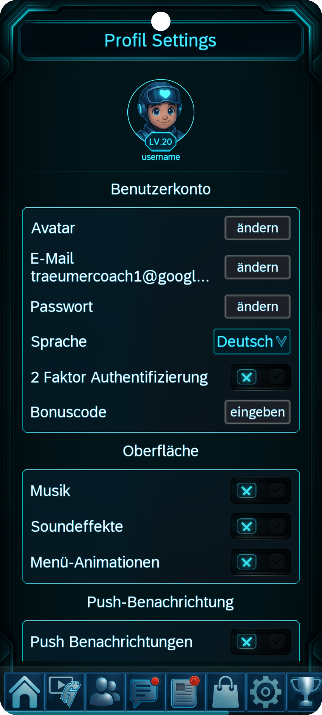 Hab alle deine Einstellungen im Griff