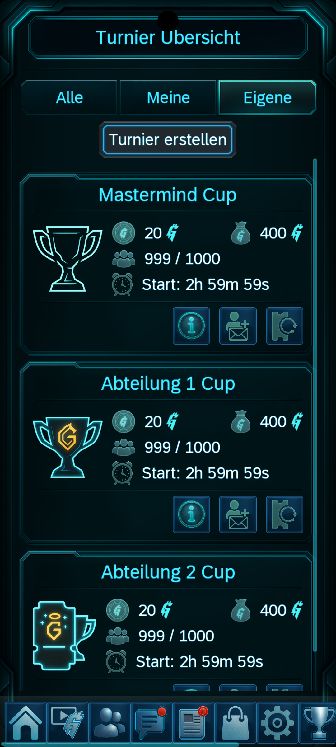 Erstelle deine eigenen Turniere