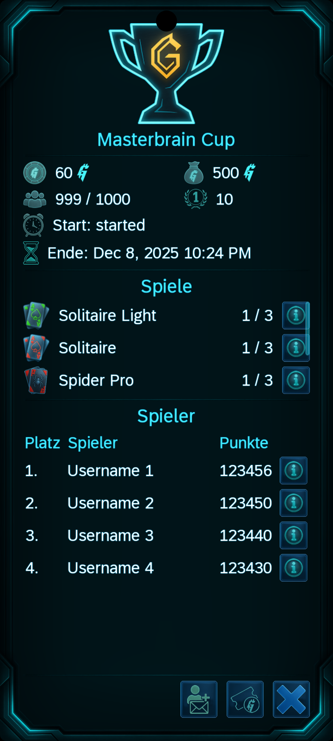 Schau dir die Turniere im Detail an